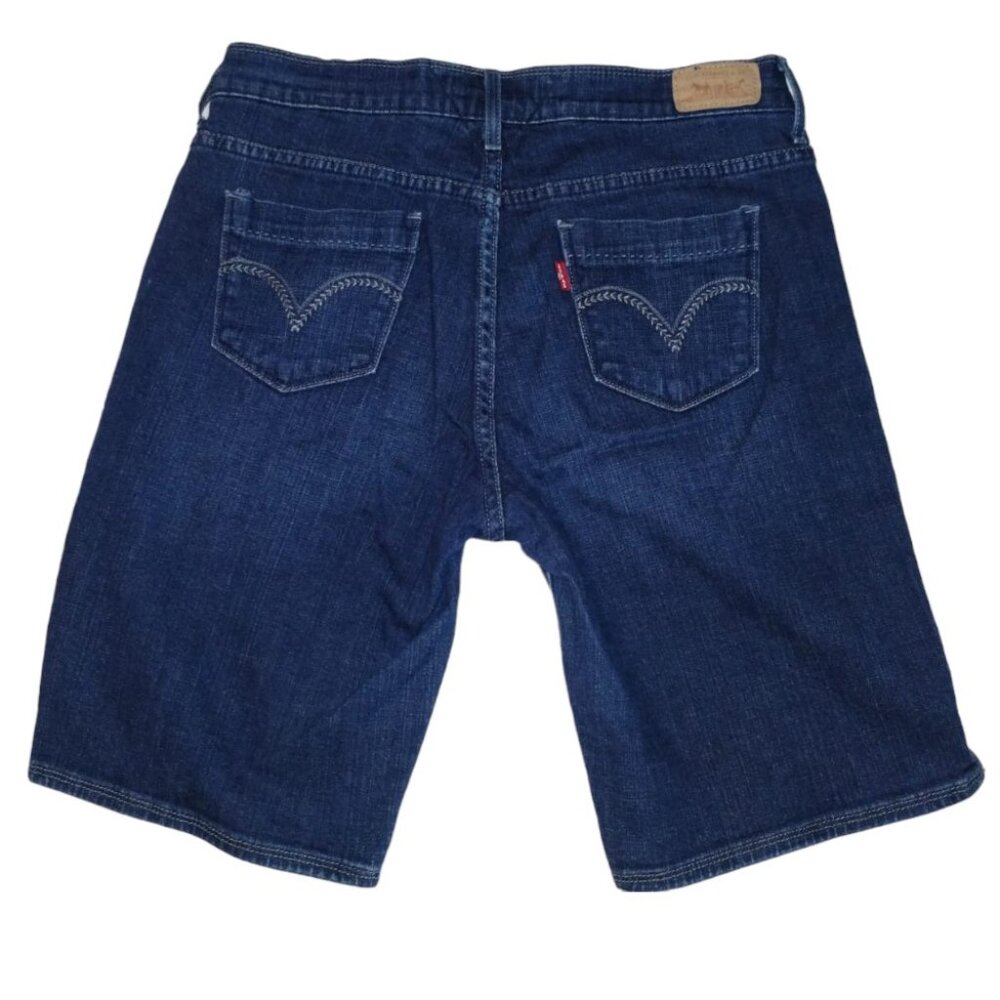 Levi' Women' Blue Flat Front Straight Leg Comfort Fit Casual Denim Jean Shorts 6